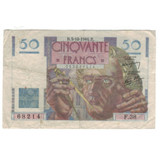 France, 50 Francs, Le Verrier, 1946, F.38, VF(20-25), Fayette:20.6, KM:127a