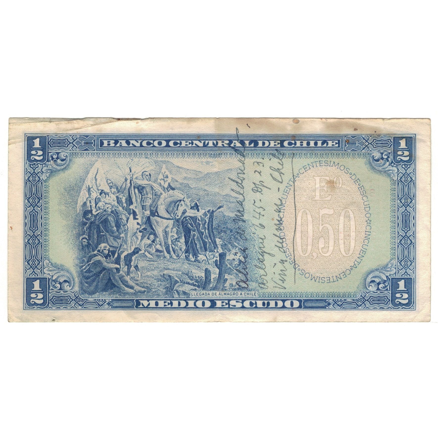 Banconote, Cile, 1/2 Escudo, KM:134a, MB