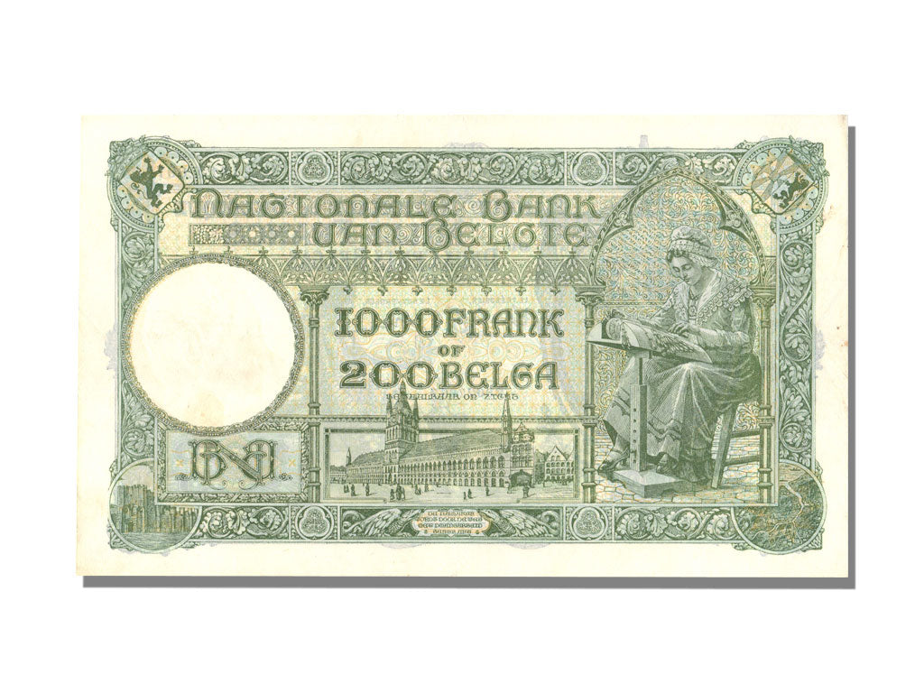 Belgium, 1000 Francs-200 Belgas, 1939, KM #104, 1939-10-10, AU(55-58), 1161X697