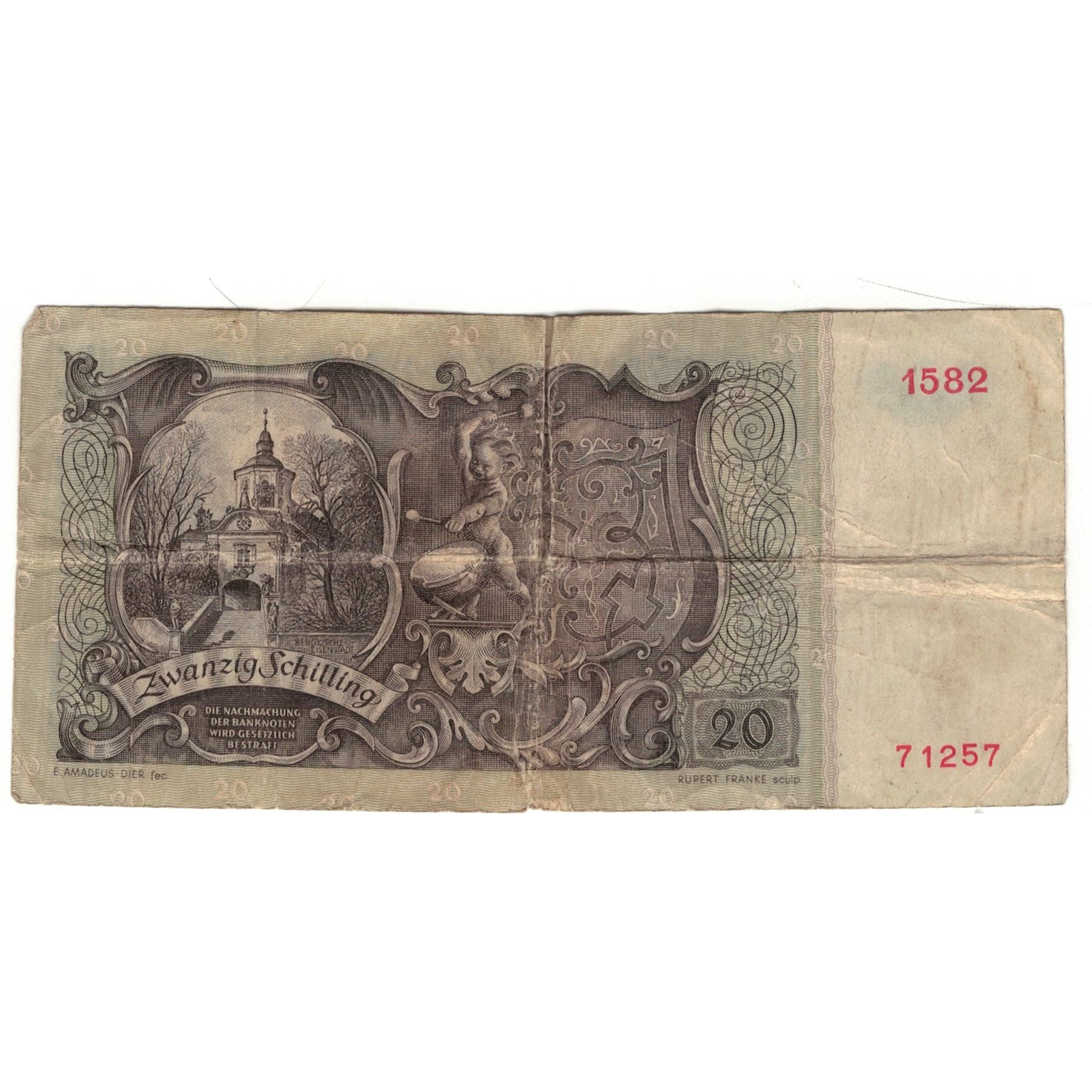 Banconote, Austria, 20 Schilling, 1950, KM:129a, D