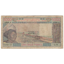 Banconote, Stati dell'Africa occidentale, 5000 Francs, 1983, KM:708Kh, B