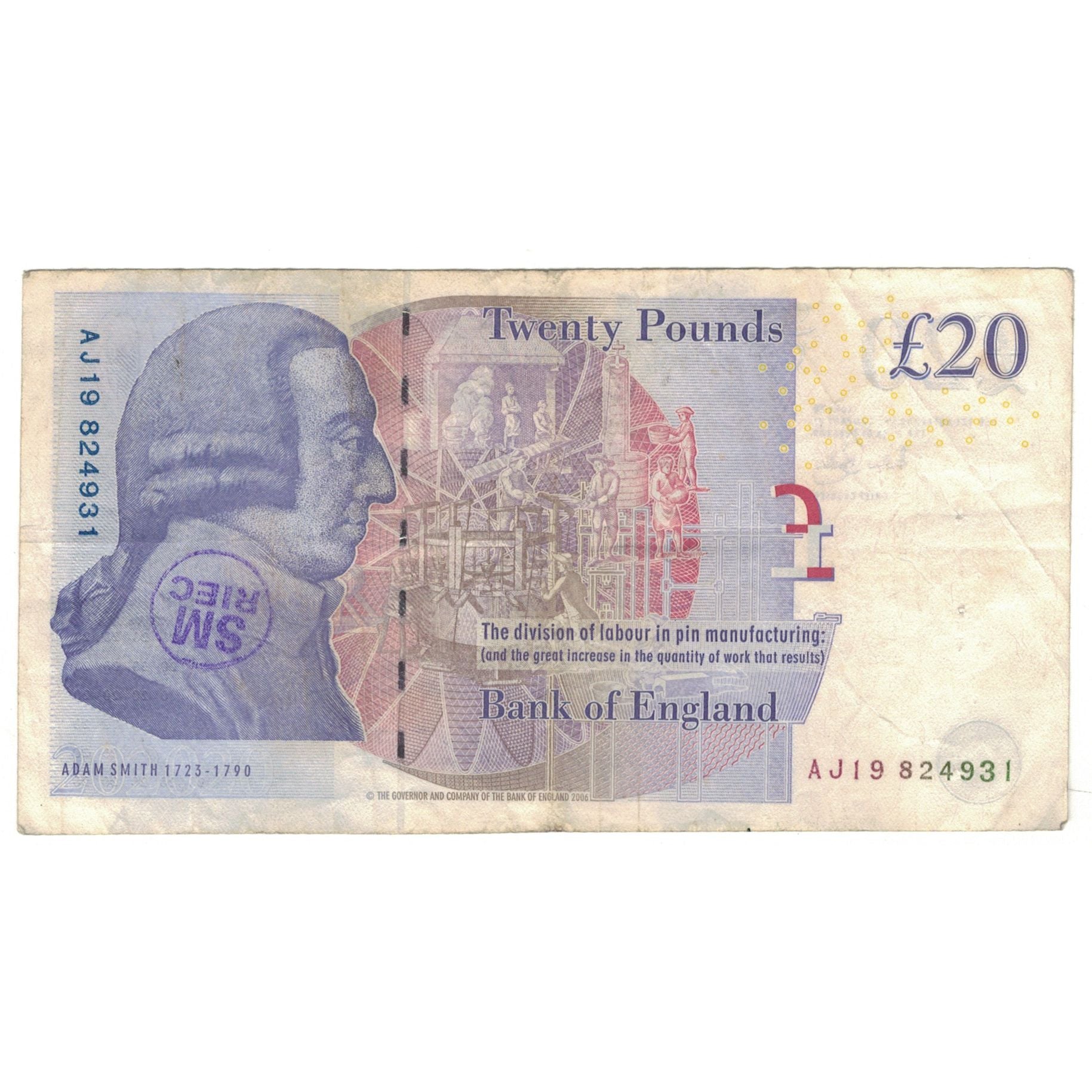 Banconote, Gran Bretagna, 20 Pounds, 2006, KM:392a, MB