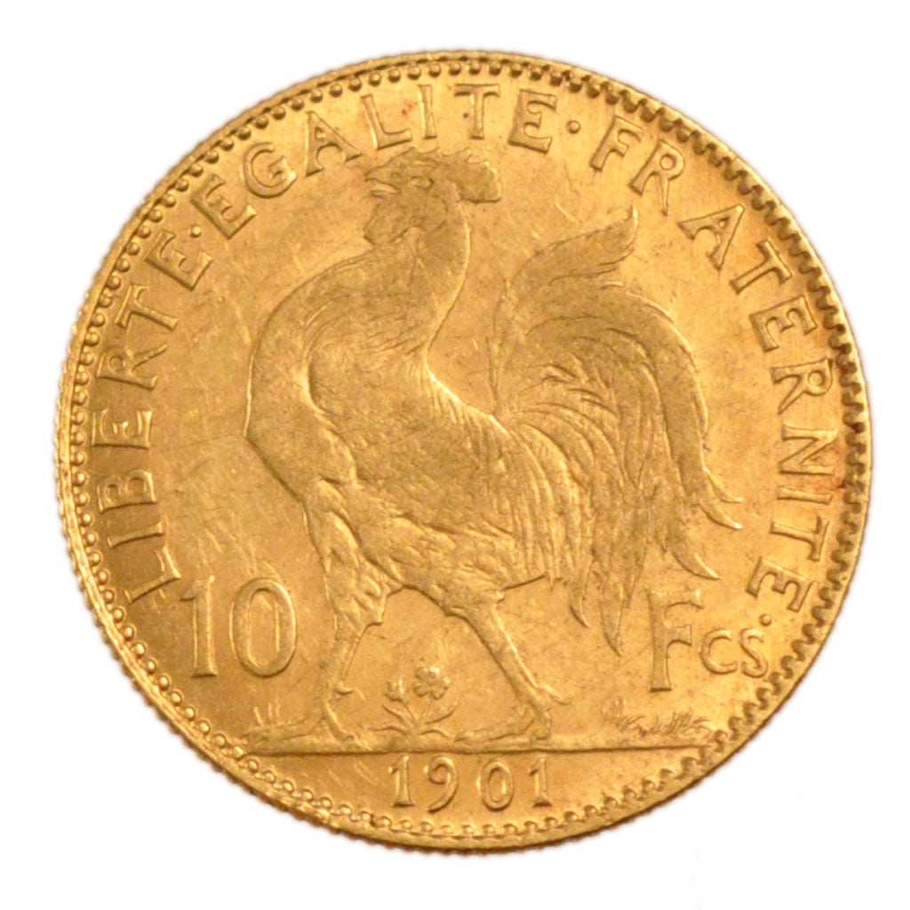 FRANCE, Marianne, 10 Francs, 1901, Paris, AU(50-53), Gold, Gadoury #1017, 3.30