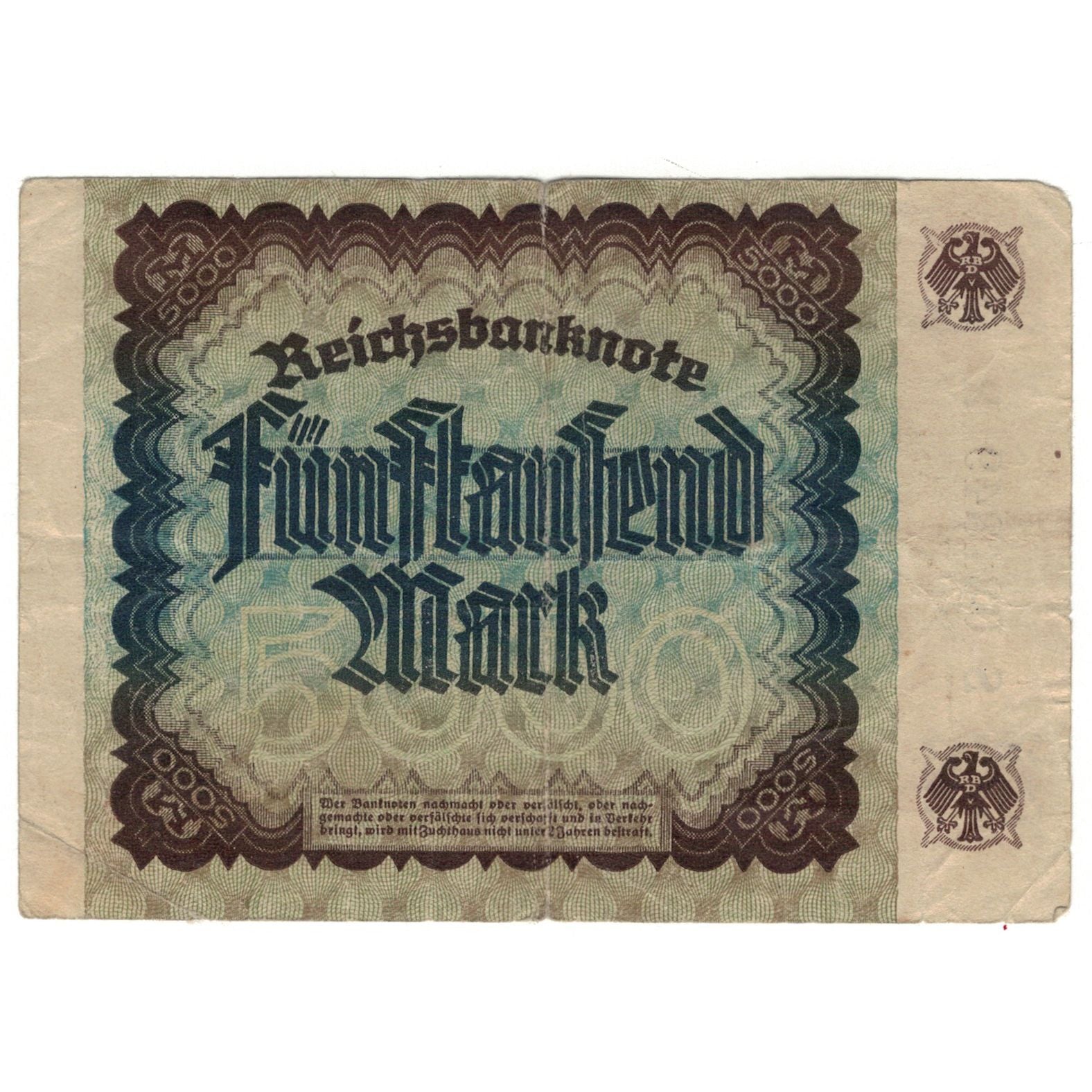 Geldschein, Deutschland, 5000 Mark, 1922, 1922-12-02, KM:81e, S