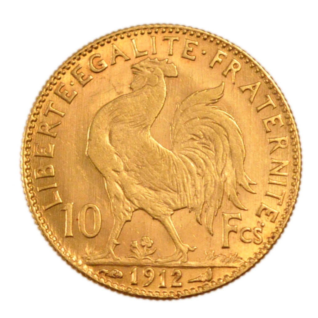 FRANCE, Marianne, 10 Francs, 1912, Paris, AU(50-53), Gold, Gadoury #1017, 3.20