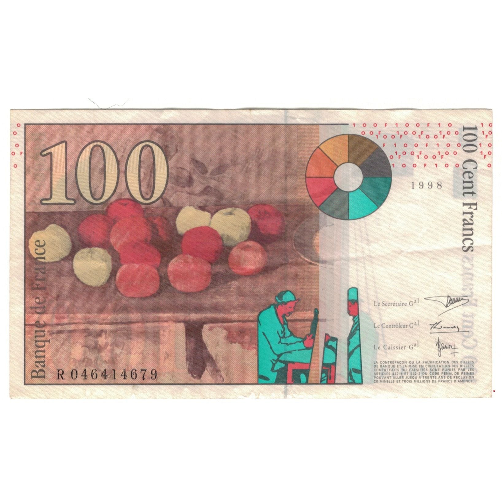 Francia, 100 Francs, 1998, 046414679, BB, Fayette:74.2, KM:158a