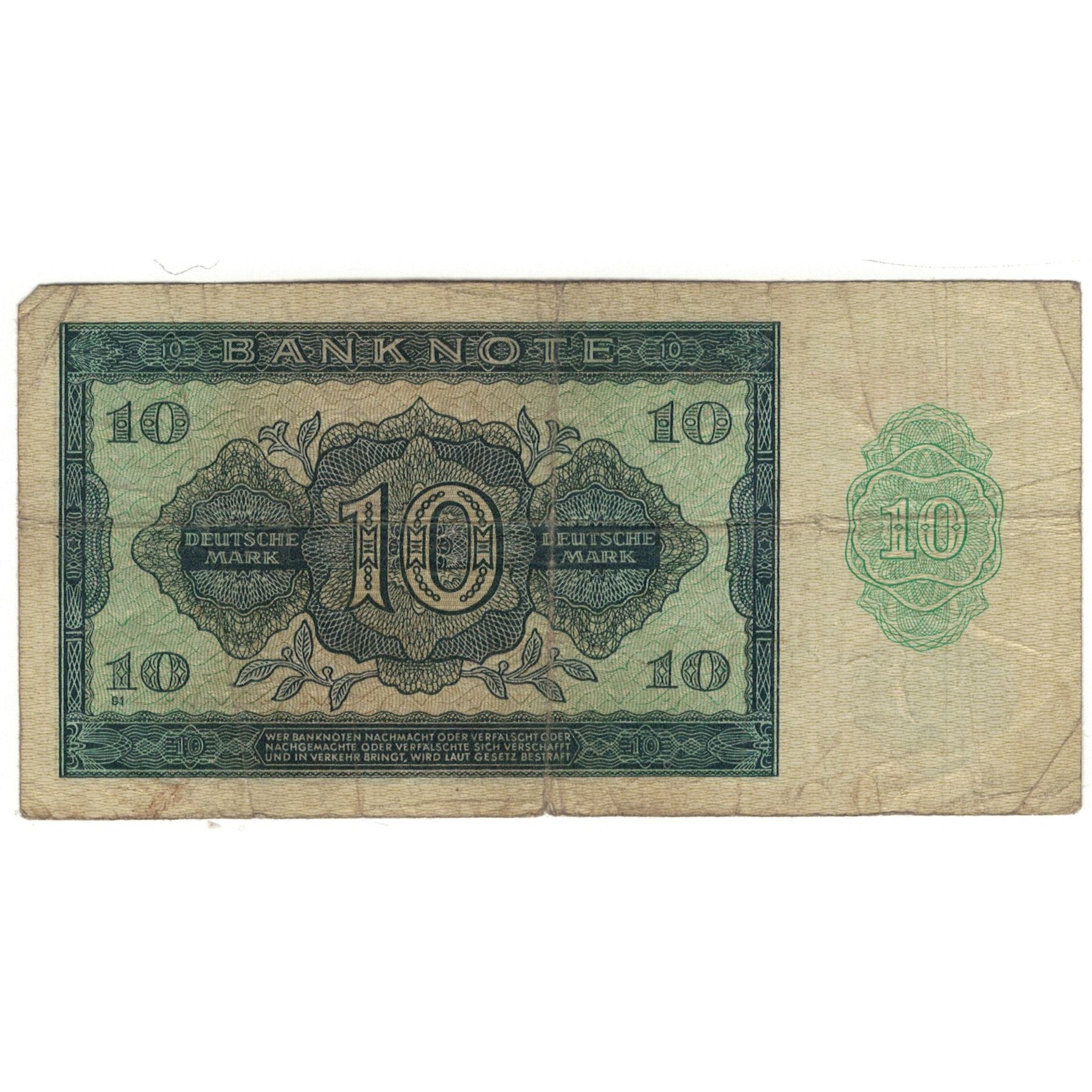 Biljet, Duitse Democratische Republiek, 10 Deutsche Mark, 1948, KM:12a, B