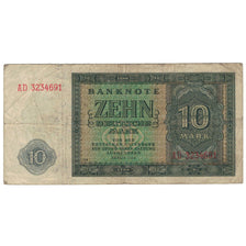Geldschein, Deutsche Demokratische Republik, 10 Deutsche Mark, 1948, KM:12a, SGE