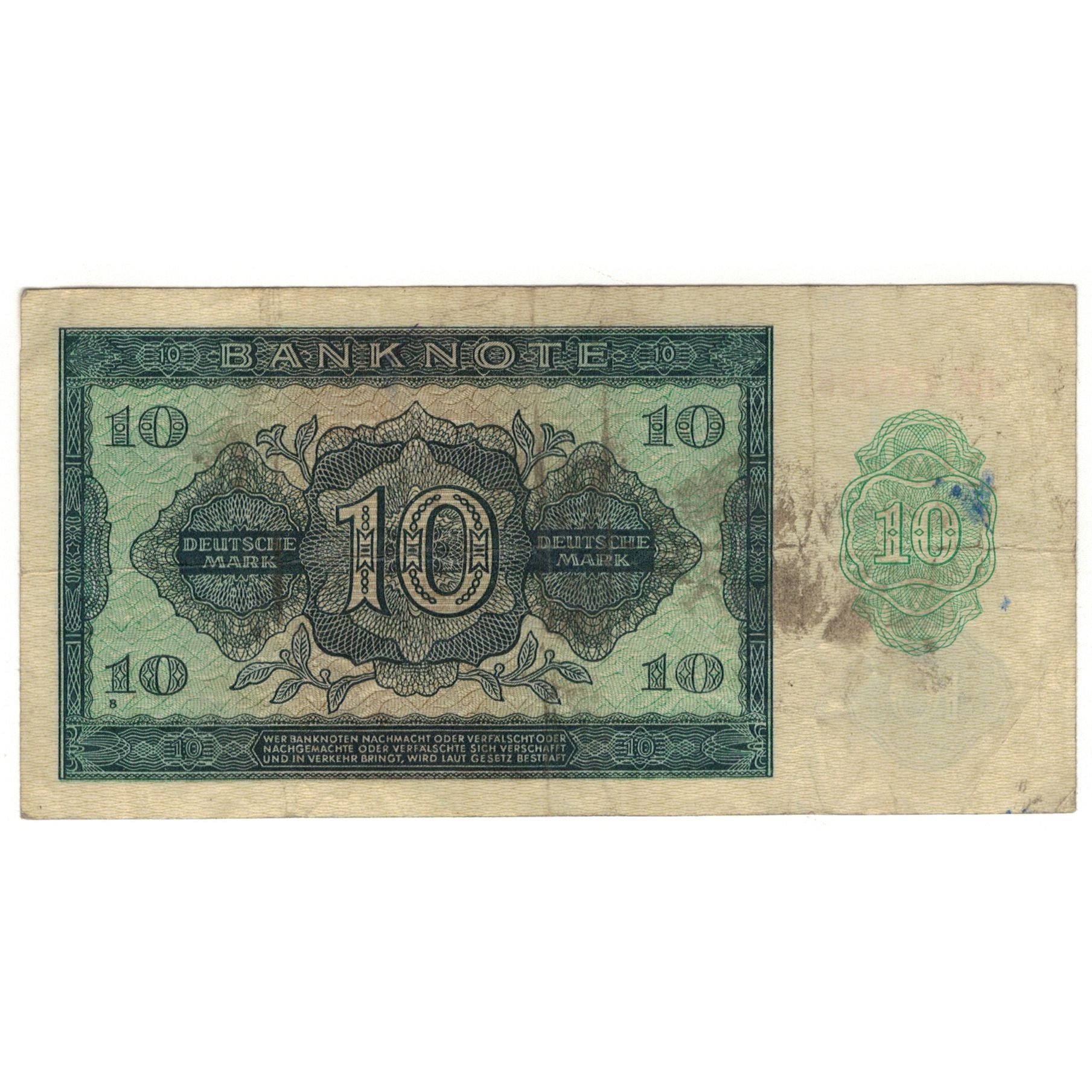Banknote, Germany - Democratic Republic, 10 Deutsche Mark, 1948, KM:12a