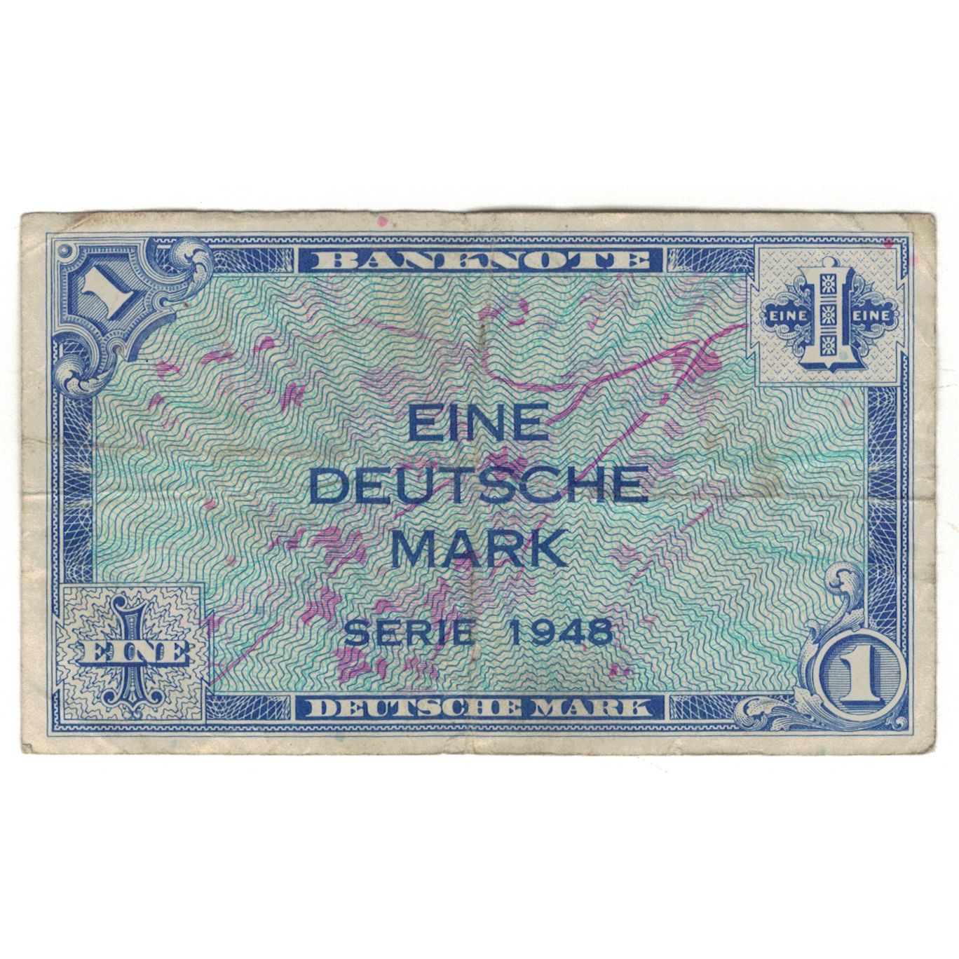 Banknote, GERMANY - FEDERAL REPUBLIC, 1 Deutsche Mark, 1948, KM:2a, F(12-15)