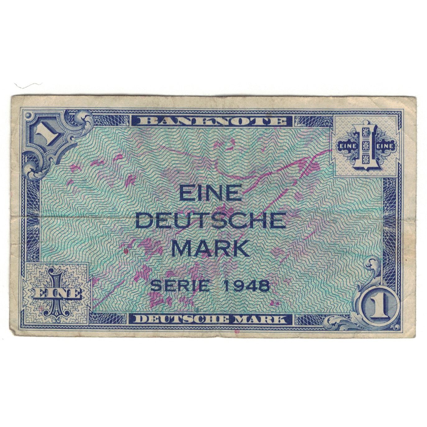 Banknote, GERMANY - FEDERAL REPUBLIC, 1 Deutsche Mark, 1948, KM:2a, F(12-15)