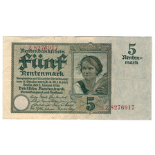 Banknote, Germany, 5 Rentenmark, 1926, 1926-01-02, KM:169, VF(20-25)