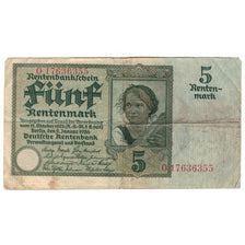 Banknote, Germany, 5 Rentenmark, 1926, 1926-01-02, KM:169, VG(8-10)