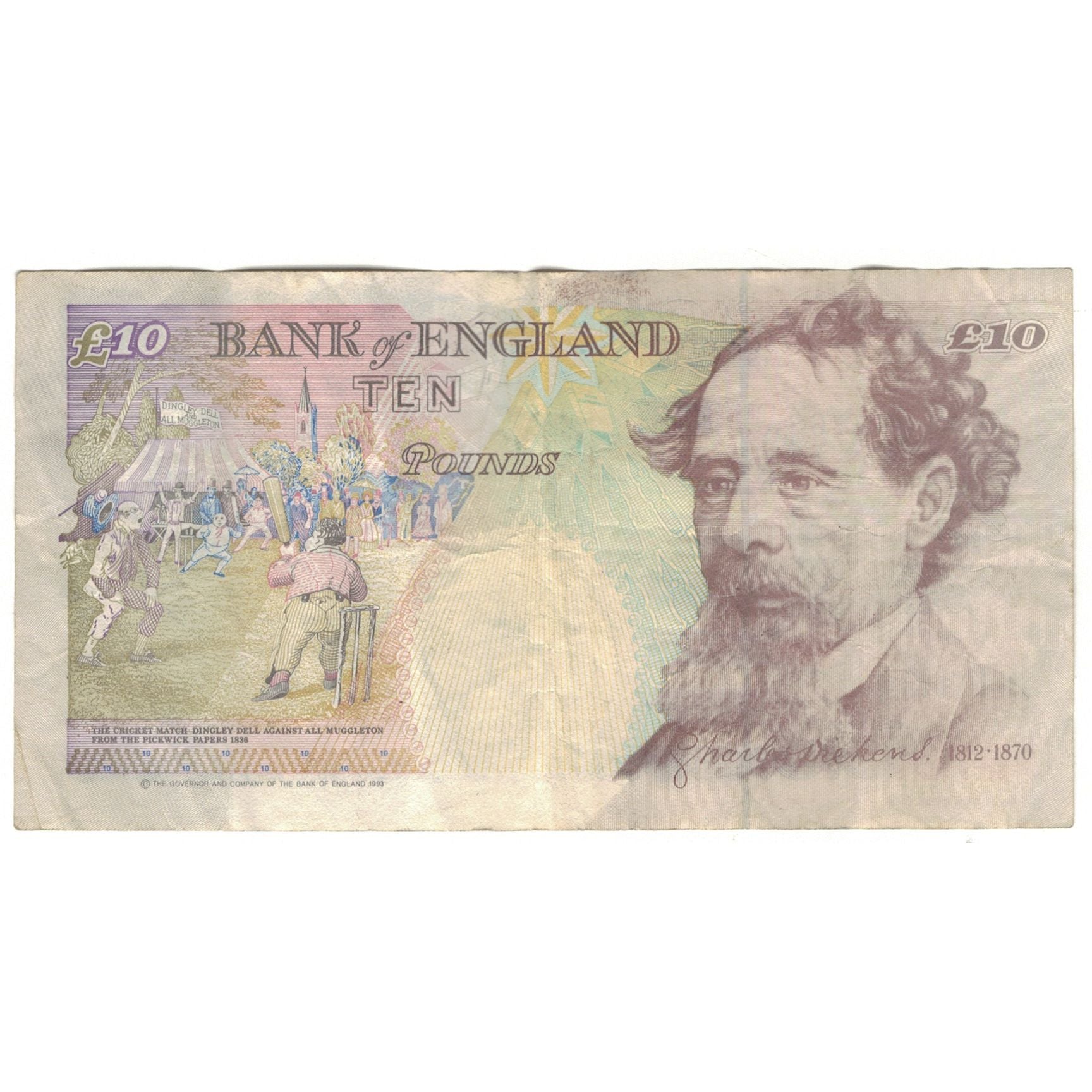 Banknote, Great Britain, 10 Pounds, 1993-1998, KM:386a, VF(20-25)