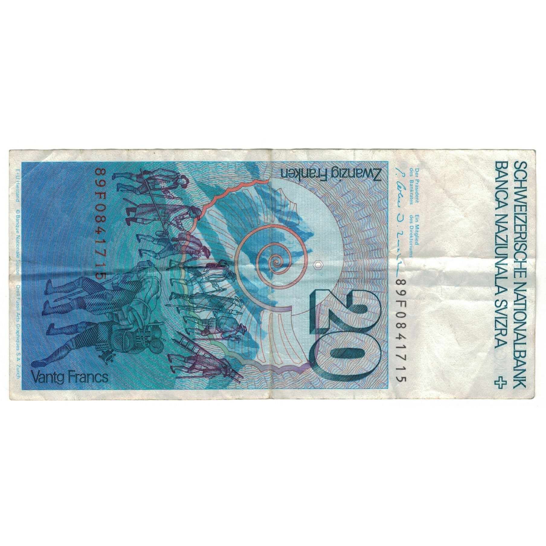 Billete, 20 Franken, Suiza, KM:55e, BC