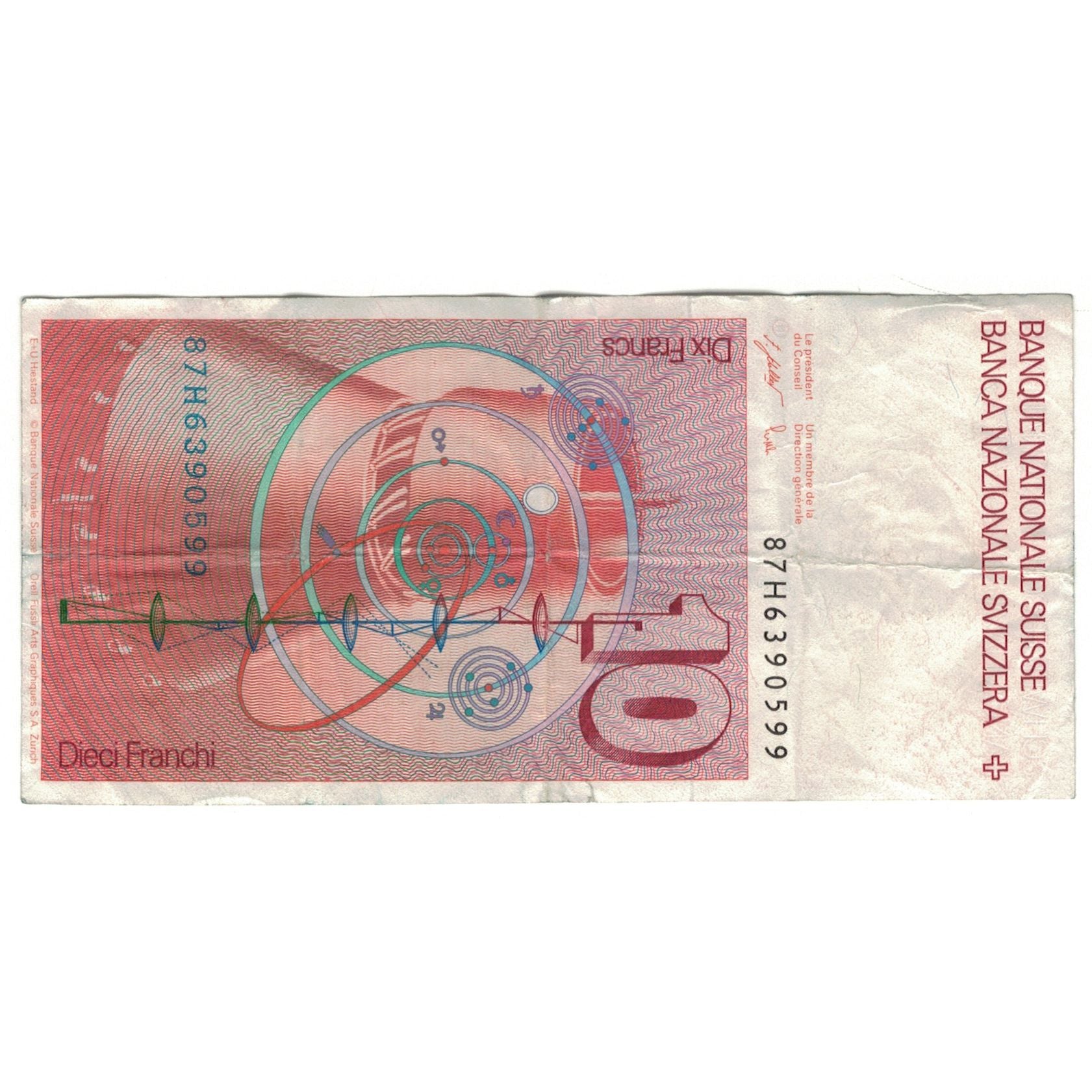 Billete, 10 Franken, Suiza, KM:53a, BC