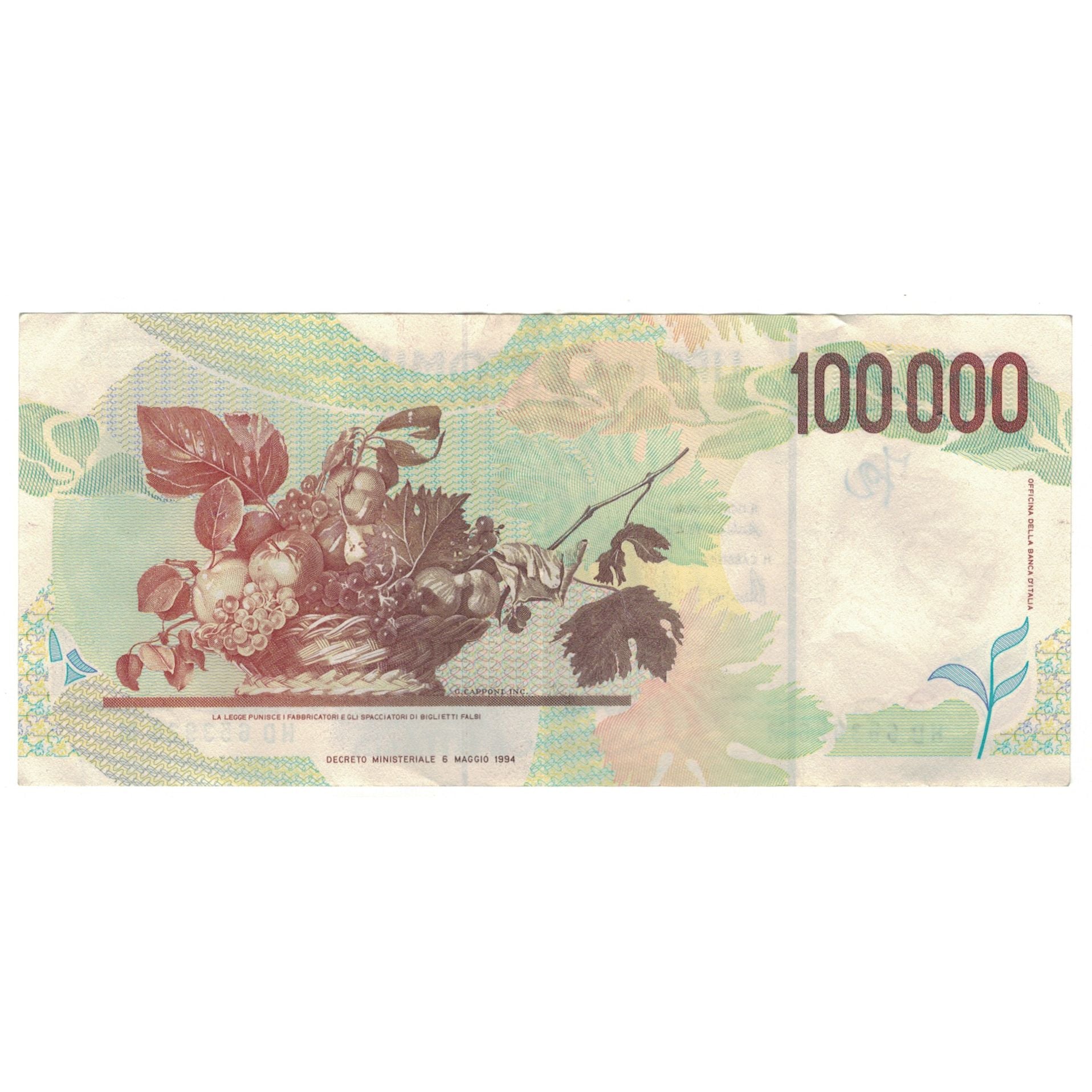 Banknote, Italy, 100,000 Lire, 1994, 1994-05-06, KM:117a, EF(40-45)