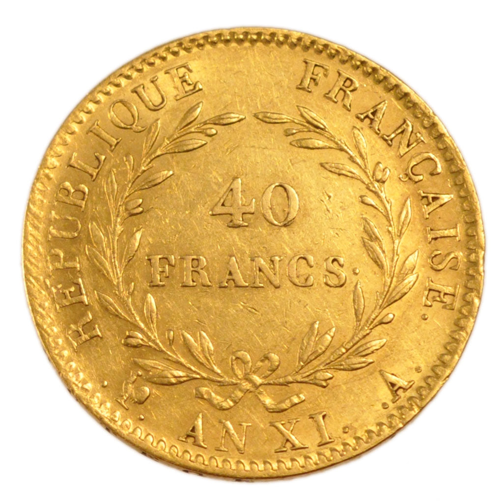 FRANCE, Napoléon I, 40 Francs, 1803, Paris, AU(55-58), Gold, Gadoury #1080, 1...