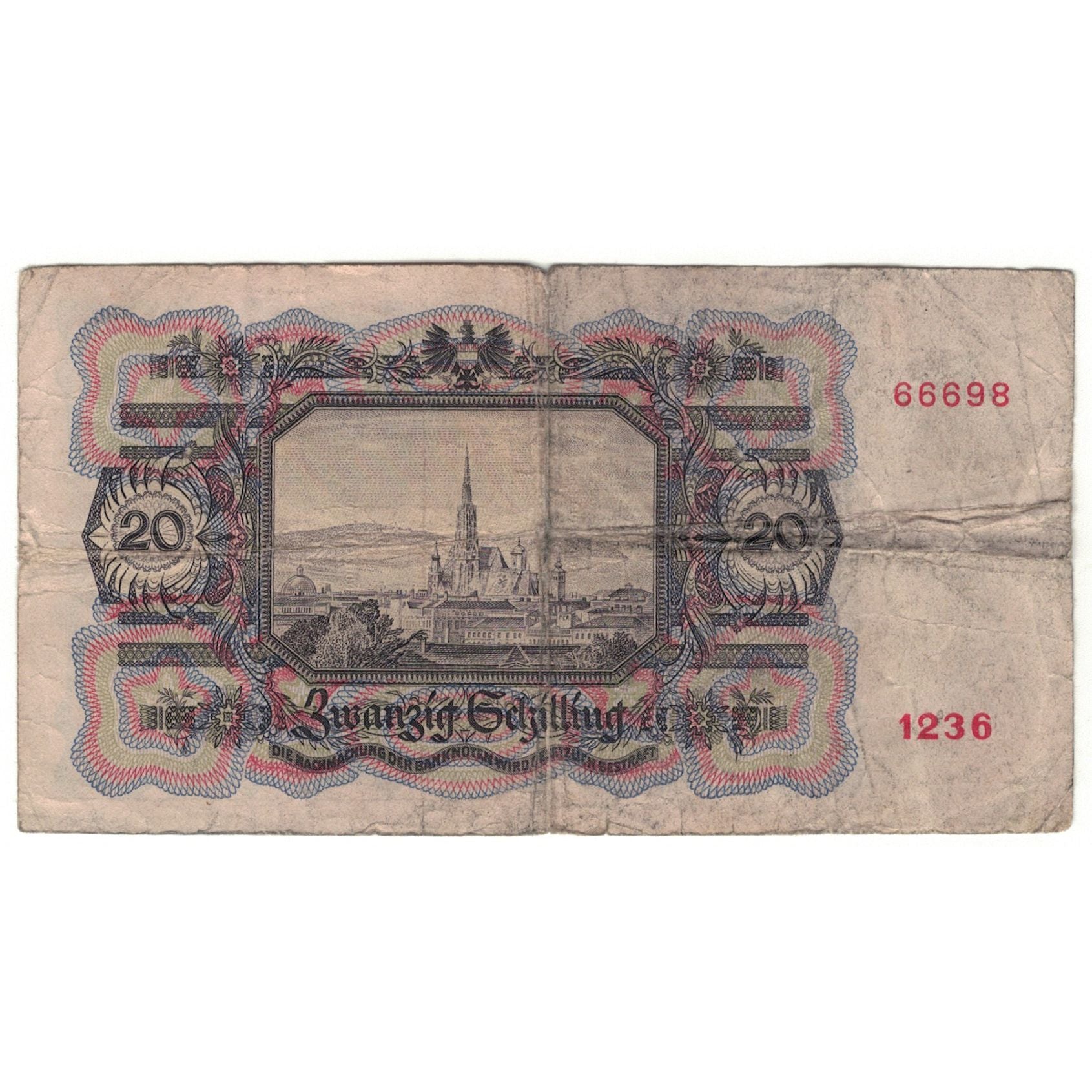Billet, Autriche, 20 Schilling, 1946, KM:123, B
