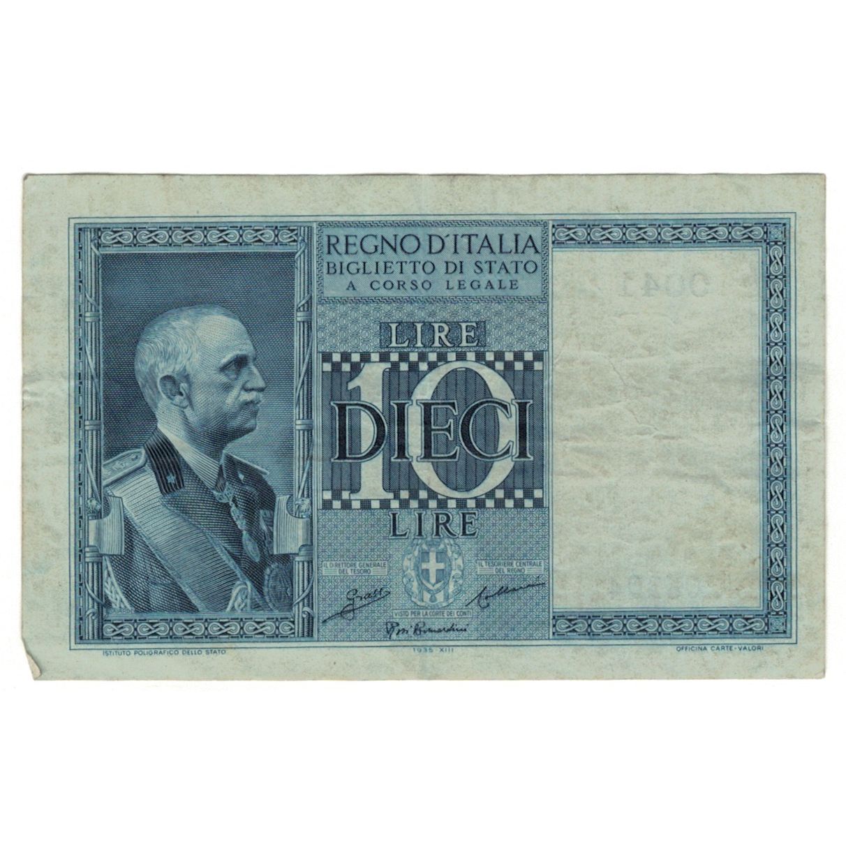 Banconote, Italia, 10 Lire, 1935, KM:25c, B