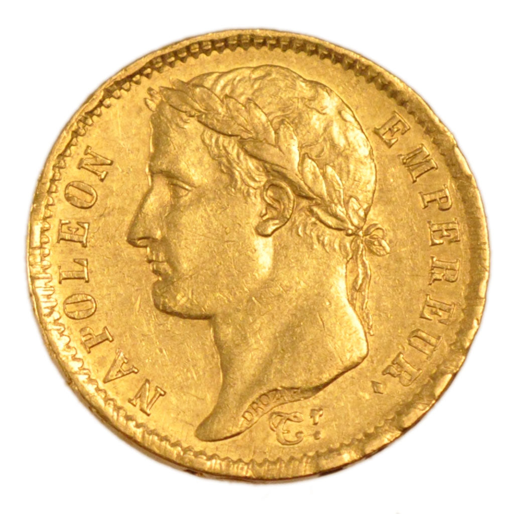 FRANCE, Napoléon I, 20 Francs, 1808, Paris, AU(55-58), Gold, Gadoury #1024, 6.50