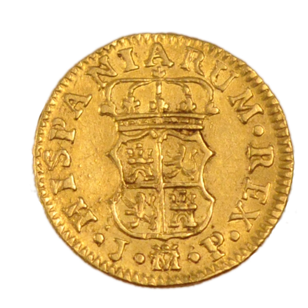 Spain, ½ Escudo, 1760, Madrid, KM #389, EF(40-45), Gold, 1.80