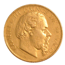 Monaco, 20 Francs, 1878, VF(30-35), Gold, Gadoury #120, 6.50