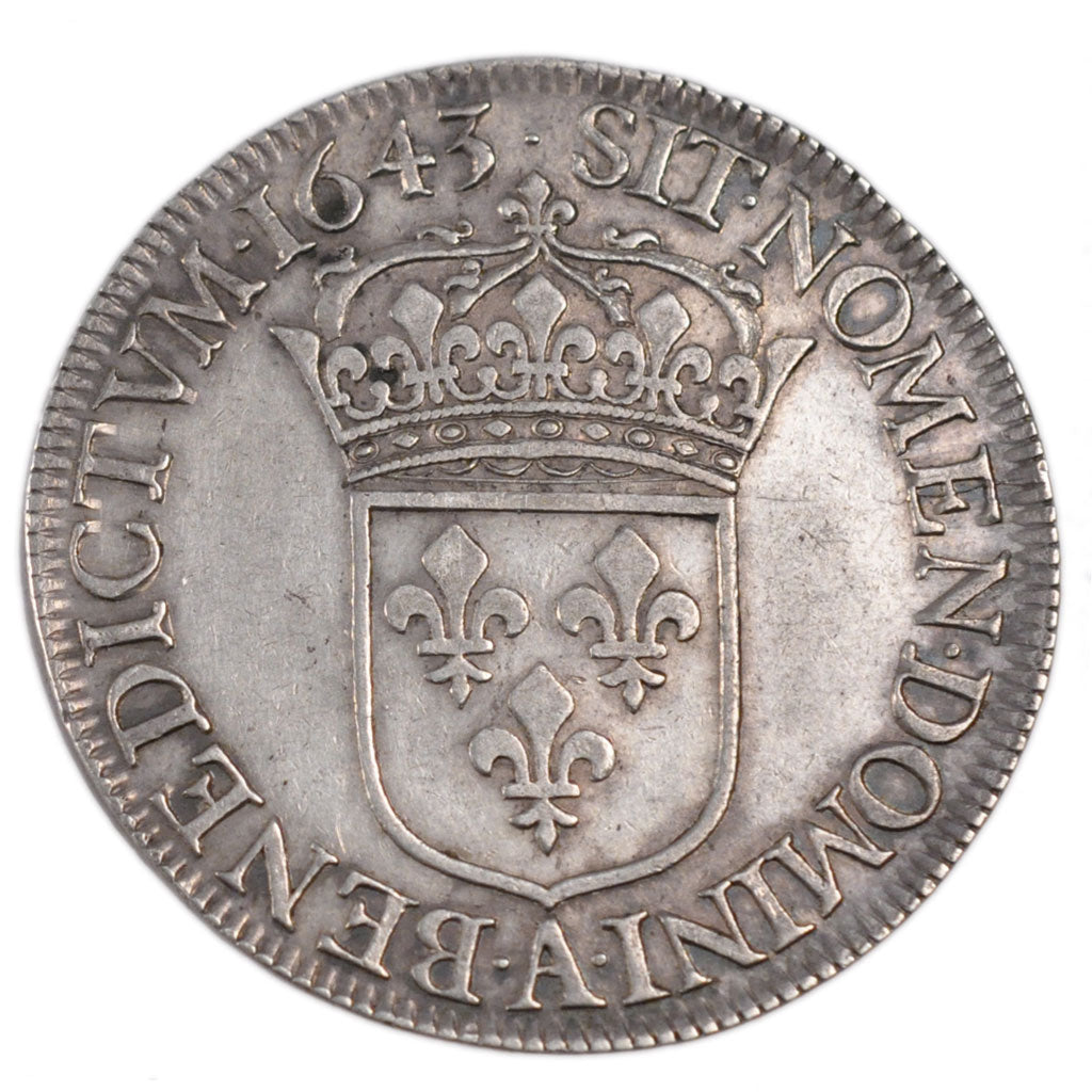 FRANCE, Écu de 60 Sols, deuxième poinçon de Warin, ECU, 1643, Paris, KM #129.1,