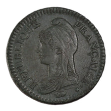 FRANCE, Dupré, Decime, 1796, Paris, KM #637.1, AU(50-53), Bronze, 31, Gadoury #.