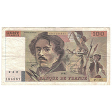 France, 100 Francs, Delacroix, 1991, P.195, F(12-15), Fayette:69bis.04a, KM:154f