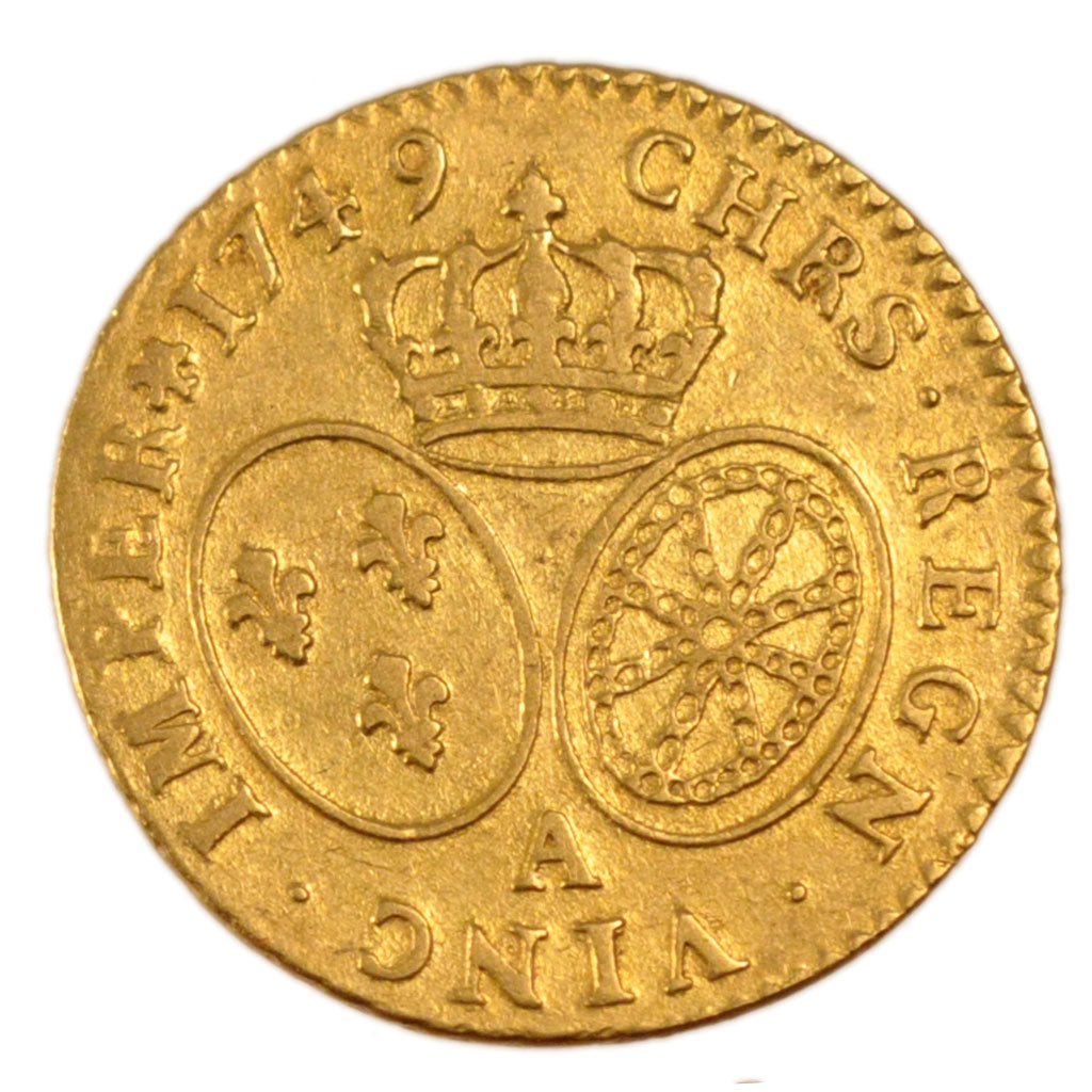 FRANCE, Louis d'or au bandeau, Louis d'Or, 1749, Paris, EF(40-45), Gold,...