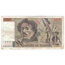 France, 100 Francs, Delacroix, 1991, V.171, B, Fayette:69.BIS.03.A.2, KM:154e