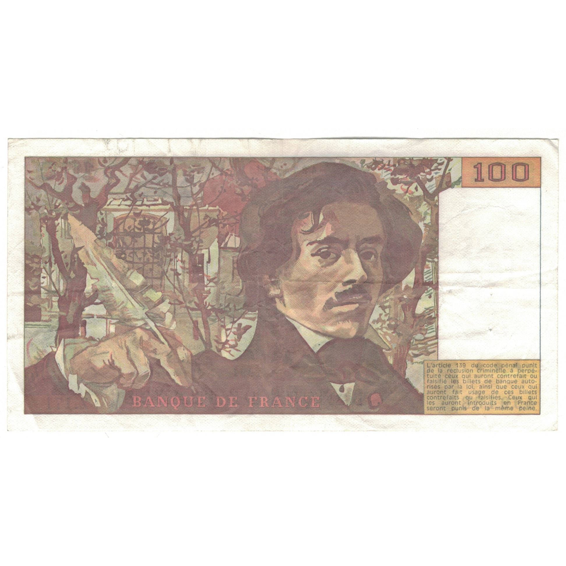 France, 100 Francs, Delacroix, 1991, Z.171, TTB, Fayette:69.BIS.03.A.2, KM:154e
