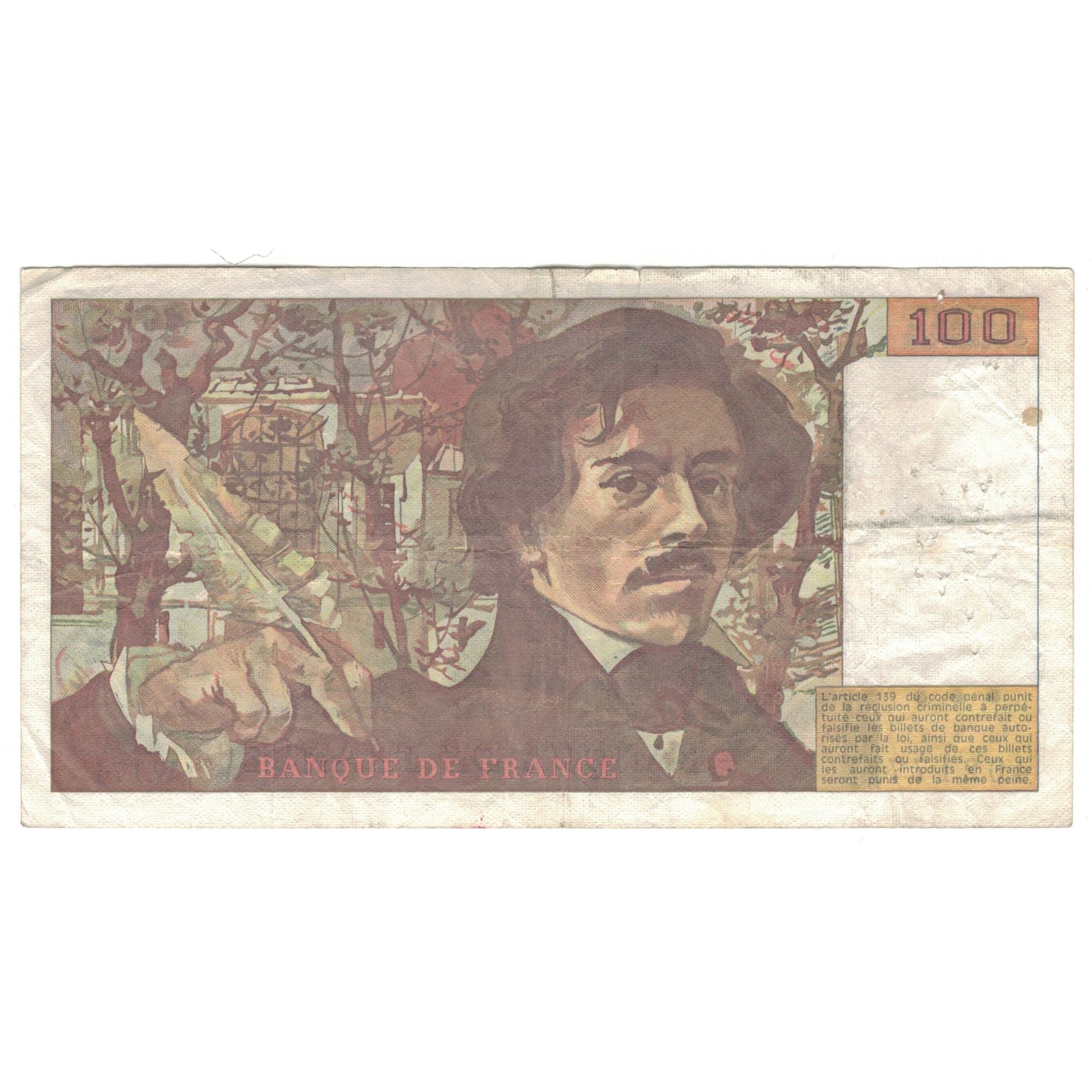 France, 100 Francs, Delacroix, 1991, W.171, F(12-15), Fayette:69.BIS.03.A.2