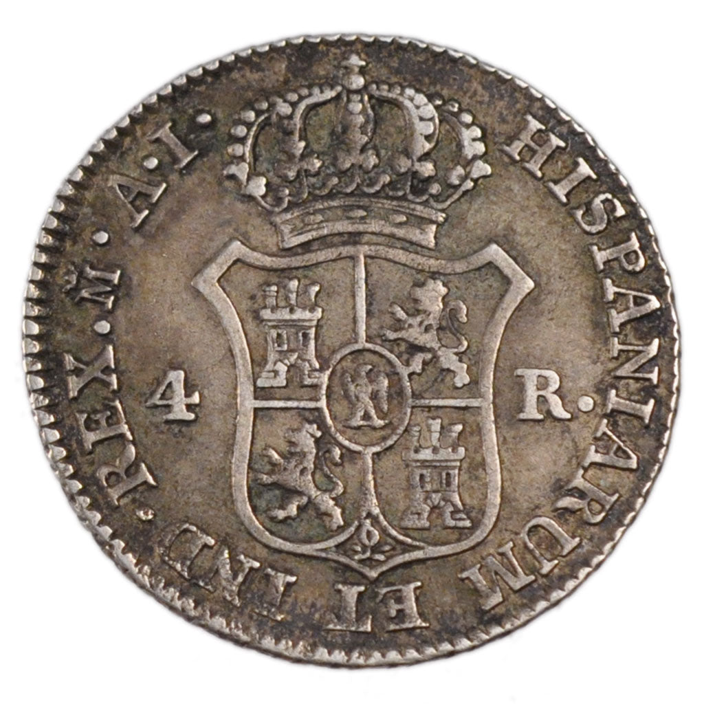 Spain, 4 Réales, 1811, Madrid, KM #540.1, EF(40-45), Silver, 5.90