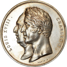 France, Medal, Charles X, Achèvement du Palais de la Bourse, History, 1825