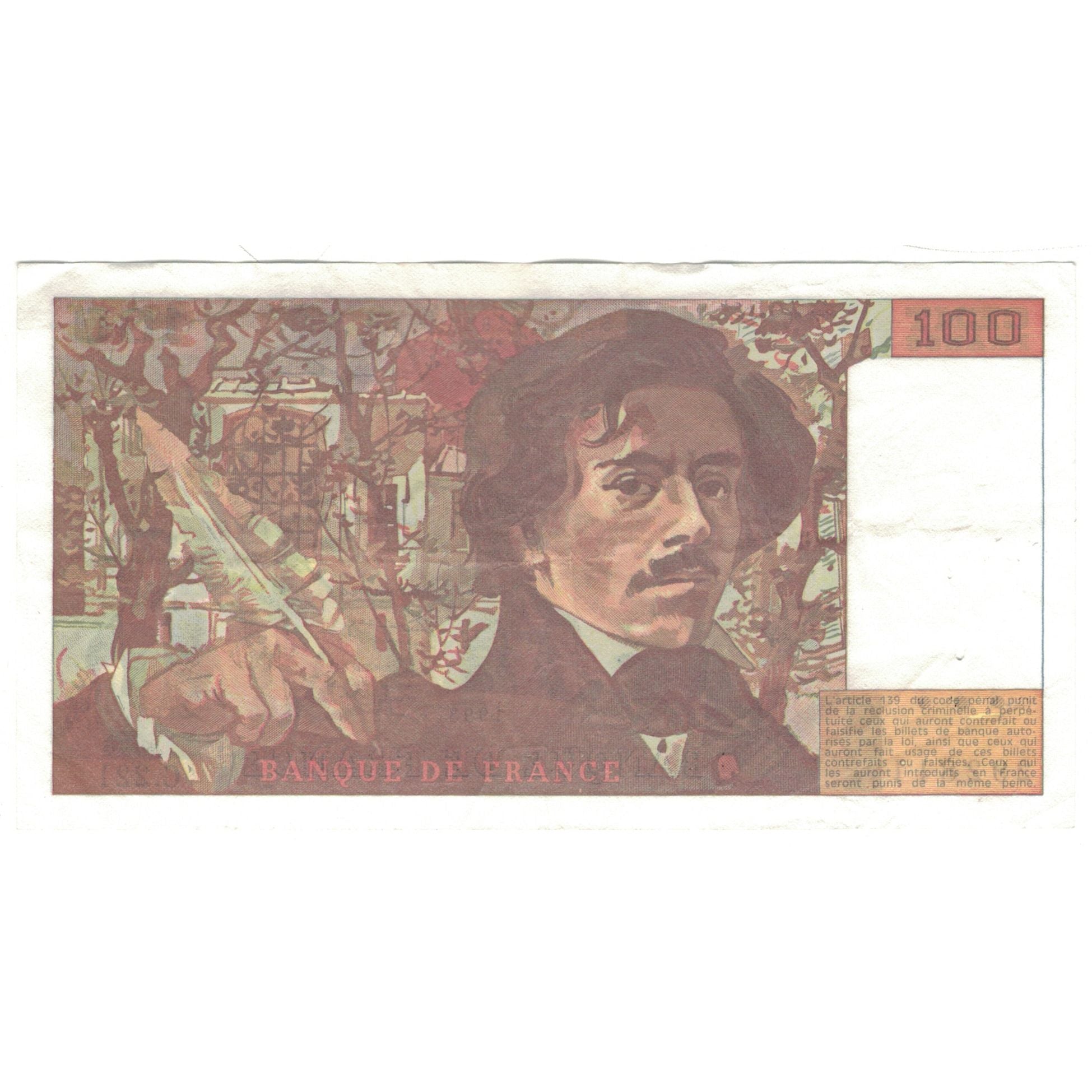 France, 100 Francs, 1990, C.221, EF(40-45), Fayette:69bis.7, KM:154e