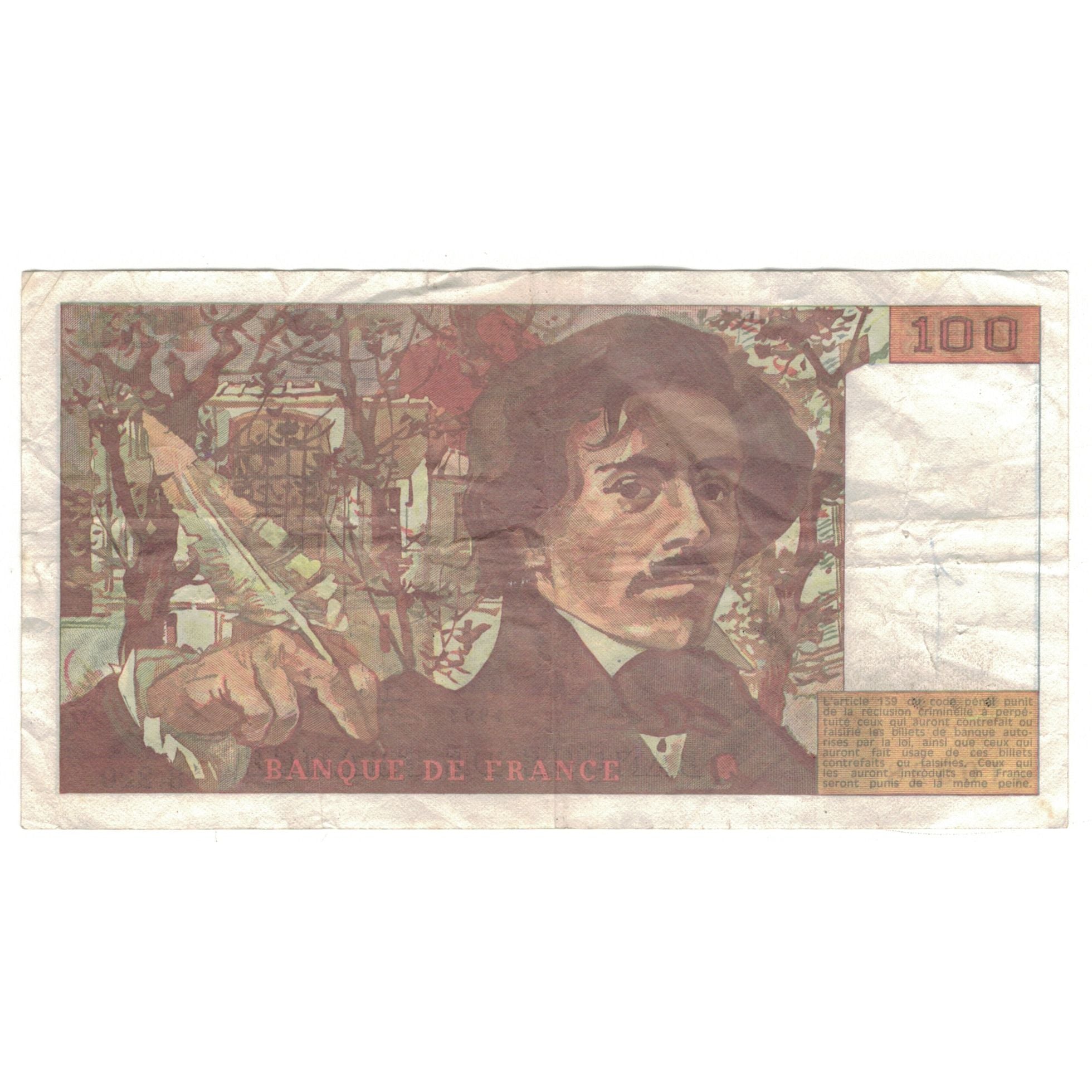 France, 100 Francs, 1990, B.220, VG(8-10), Fayette:69bis.7, KM:154e