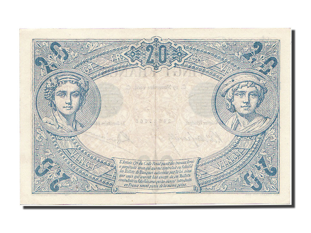 France, 20 Francs, 20 F 1874-1905 ''Noir'', 1904, KM #61b, 1904-11-19, UNC(63),.
