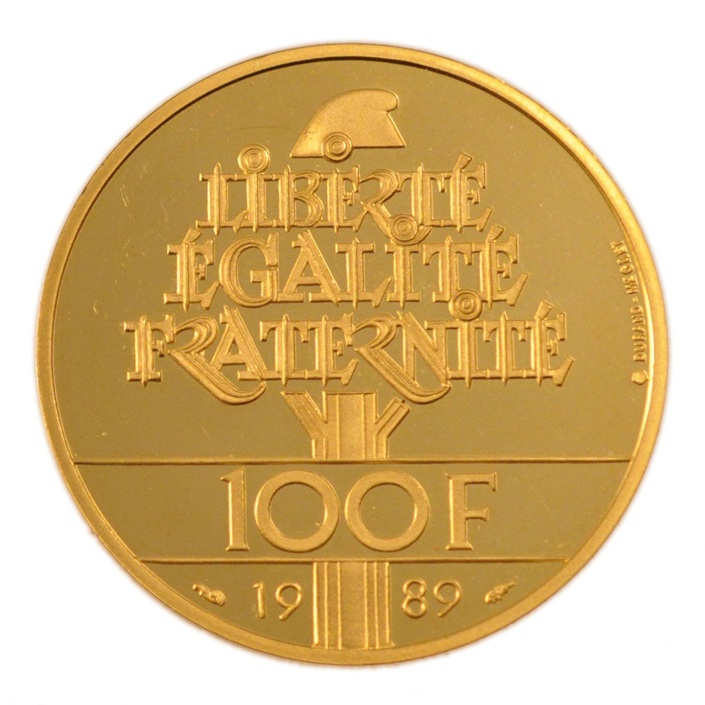 FRANCE, 100 Francs, 1989, MS(65-70), Gold, Gadoury #904, 17.00