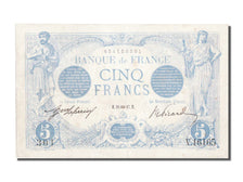 Banknote, France, 5 Francs, 5 F 1912-1917 ''Bleu'', 1917, 1917-01-29, AU(55-58)