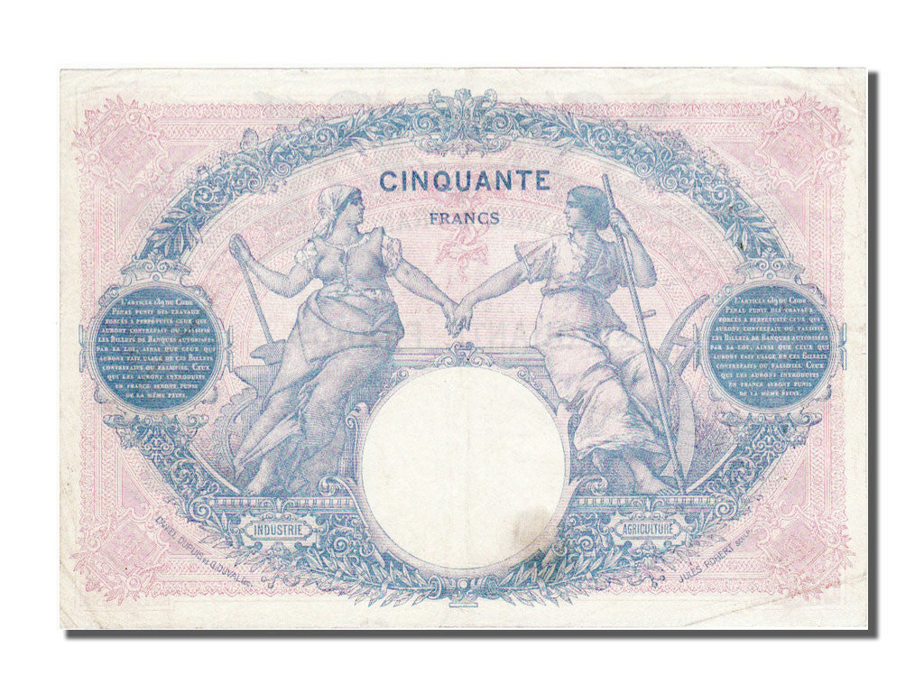 Banknote, France, 50 Francs, 50 F 1889-1927 ''Bleu et Rose'', 1924, 1924-03-22