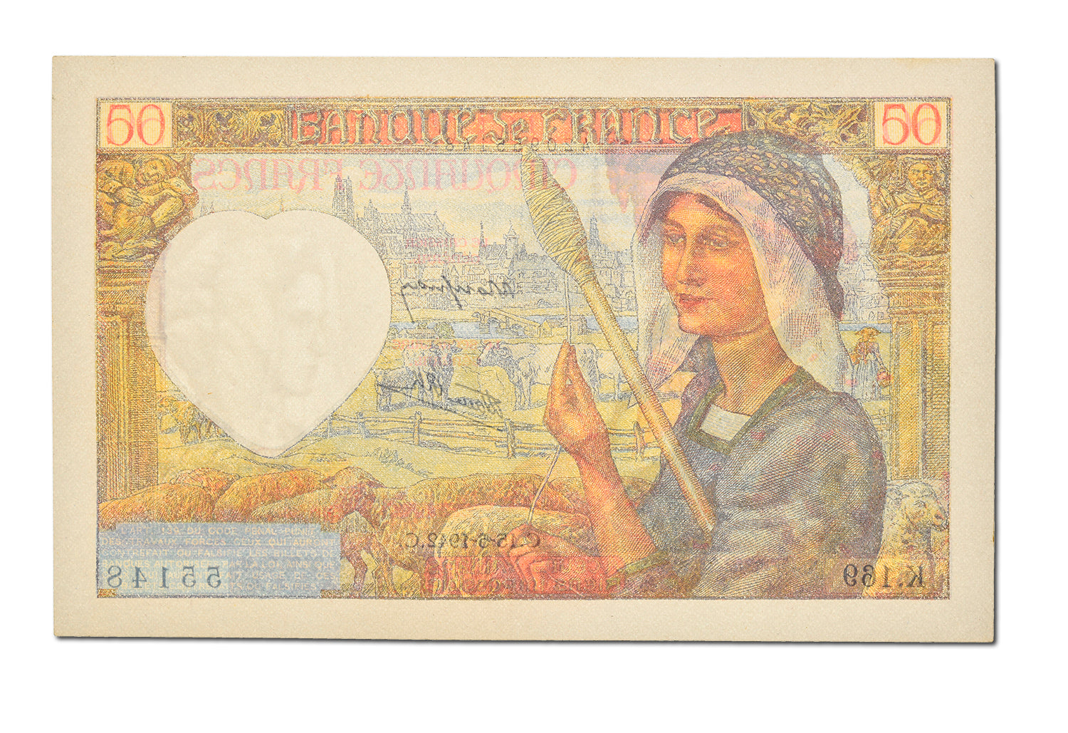 Banknote, France, 50 Francs, 50 F 1940-1942 ''Jacques Coeur'', 1942, 1942-05-15