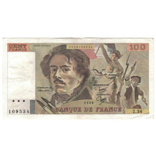 Francja, 100 Francs, Delacroix, 1980, Z.34, EF(40-45), Fayette:69.4b, KM:154b