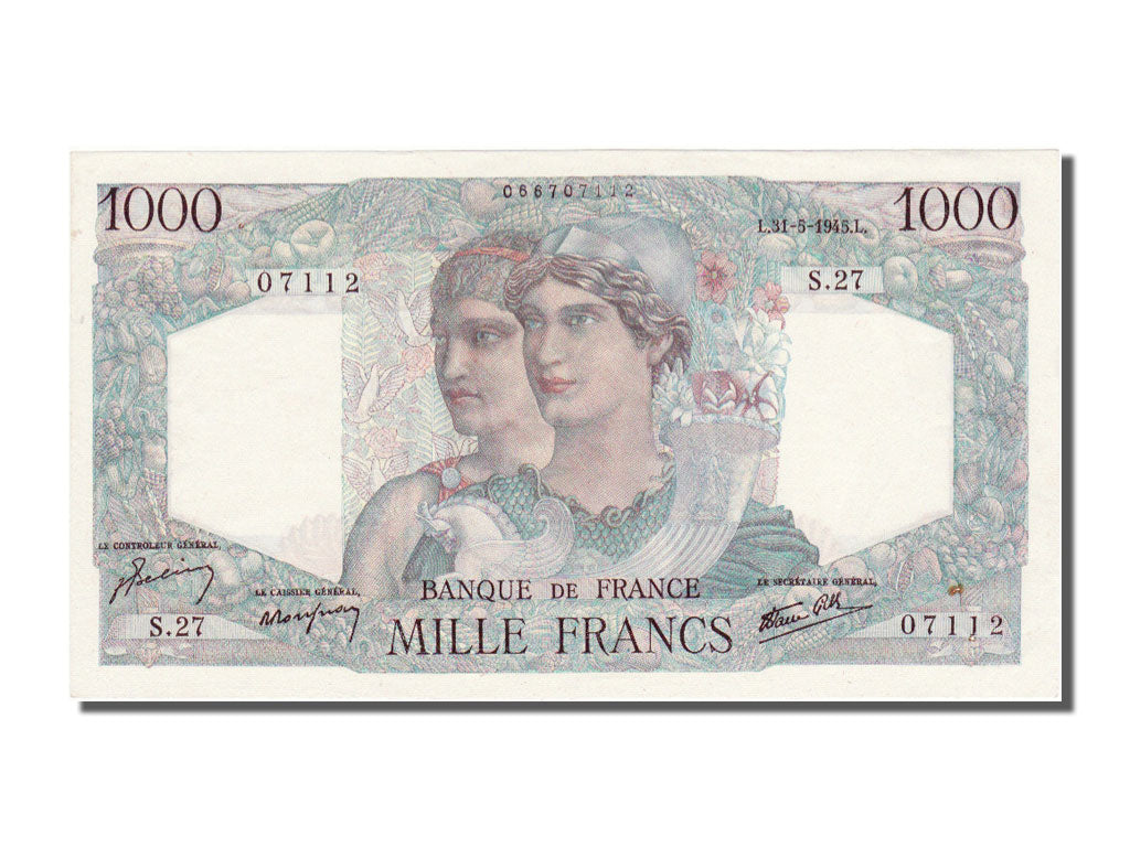 1000 Francs Minerve et Hercule type 1945