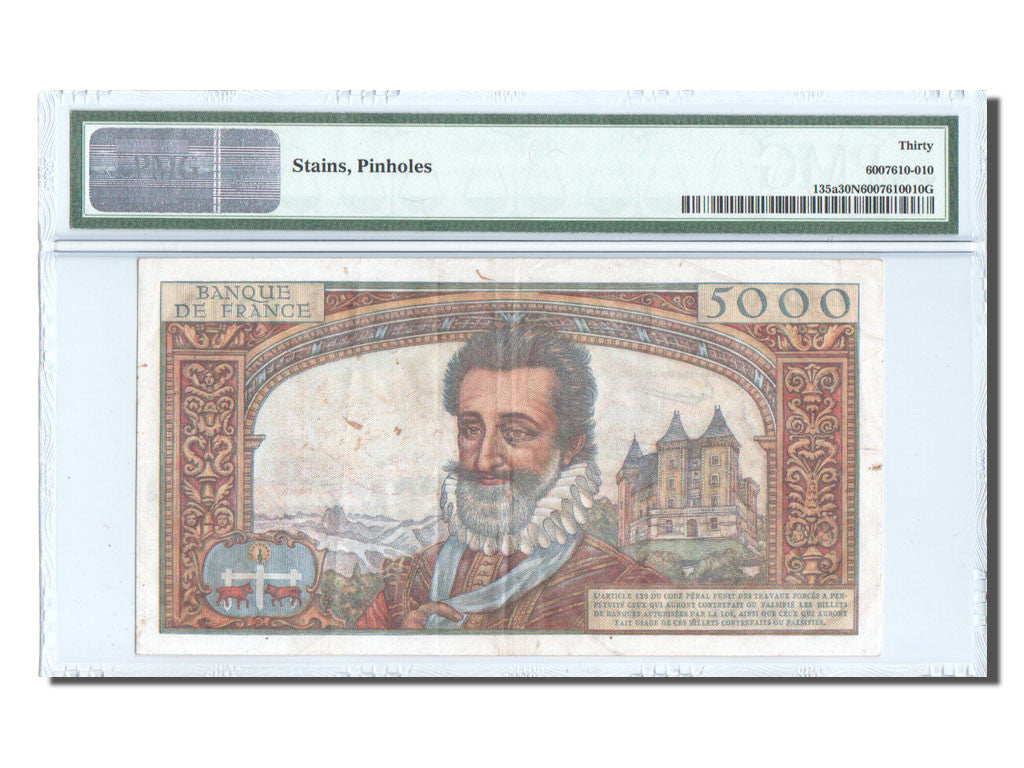 Biljet, Frankrijk, 5000 Francs, 5 000 F 1957-1958 ''Henri IV'', 1957