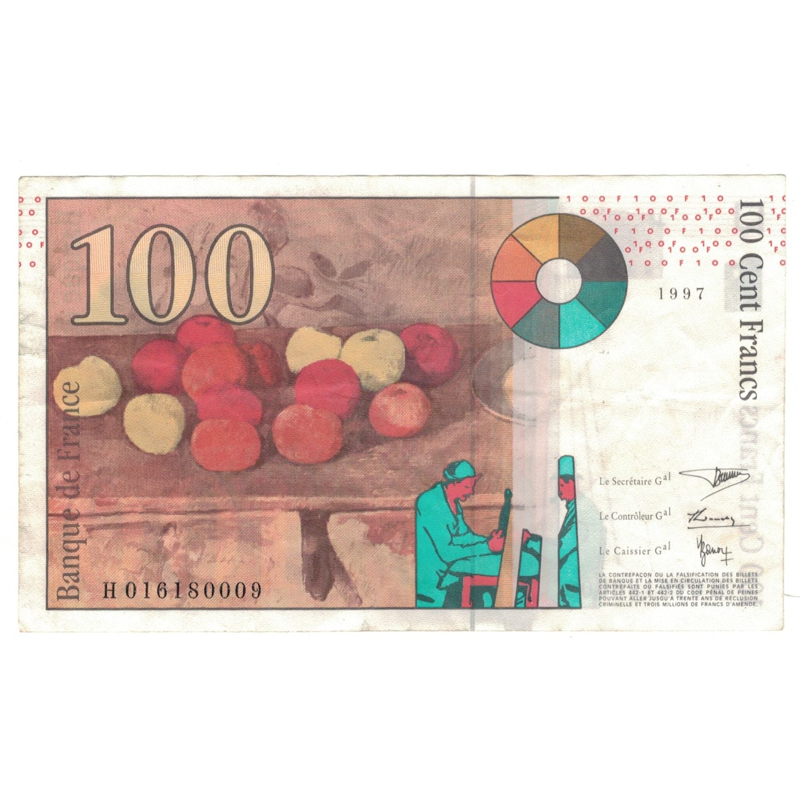 Frankrijk, 100 Francs, Cézanne, 1997, H016180009, TTB, Fayette:F74.01, KM:158a