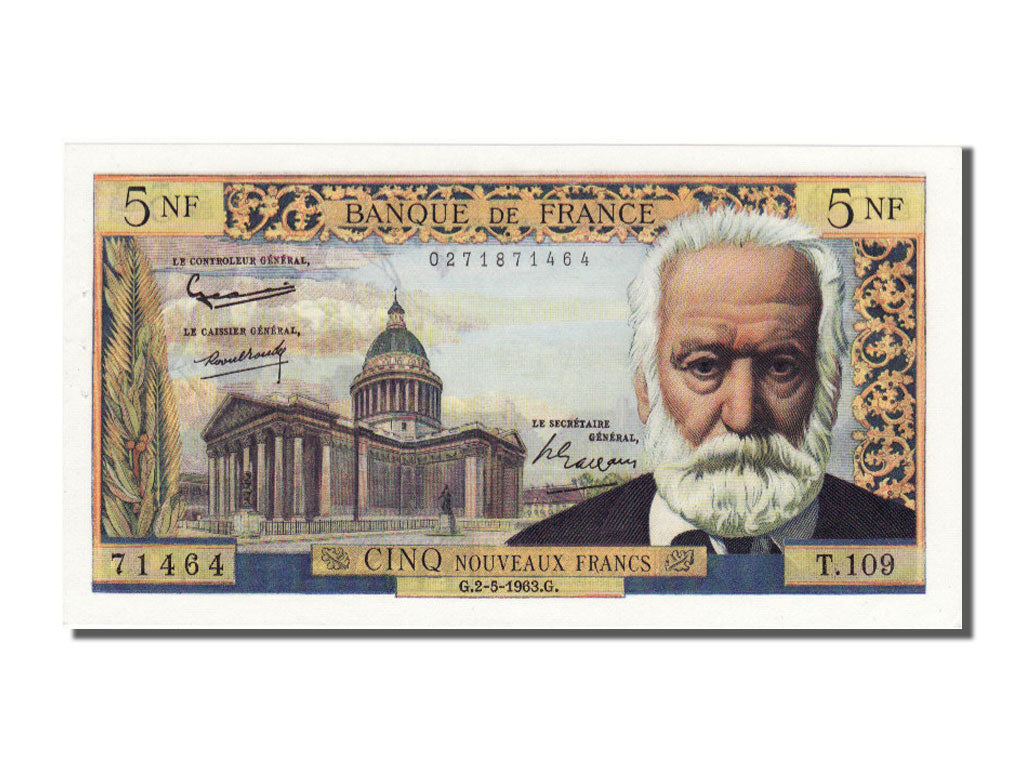 France, 5 Nouveaux Francs, 1953, KM #141a, 1953-05-02, AU(55-58), T109, Fayette.