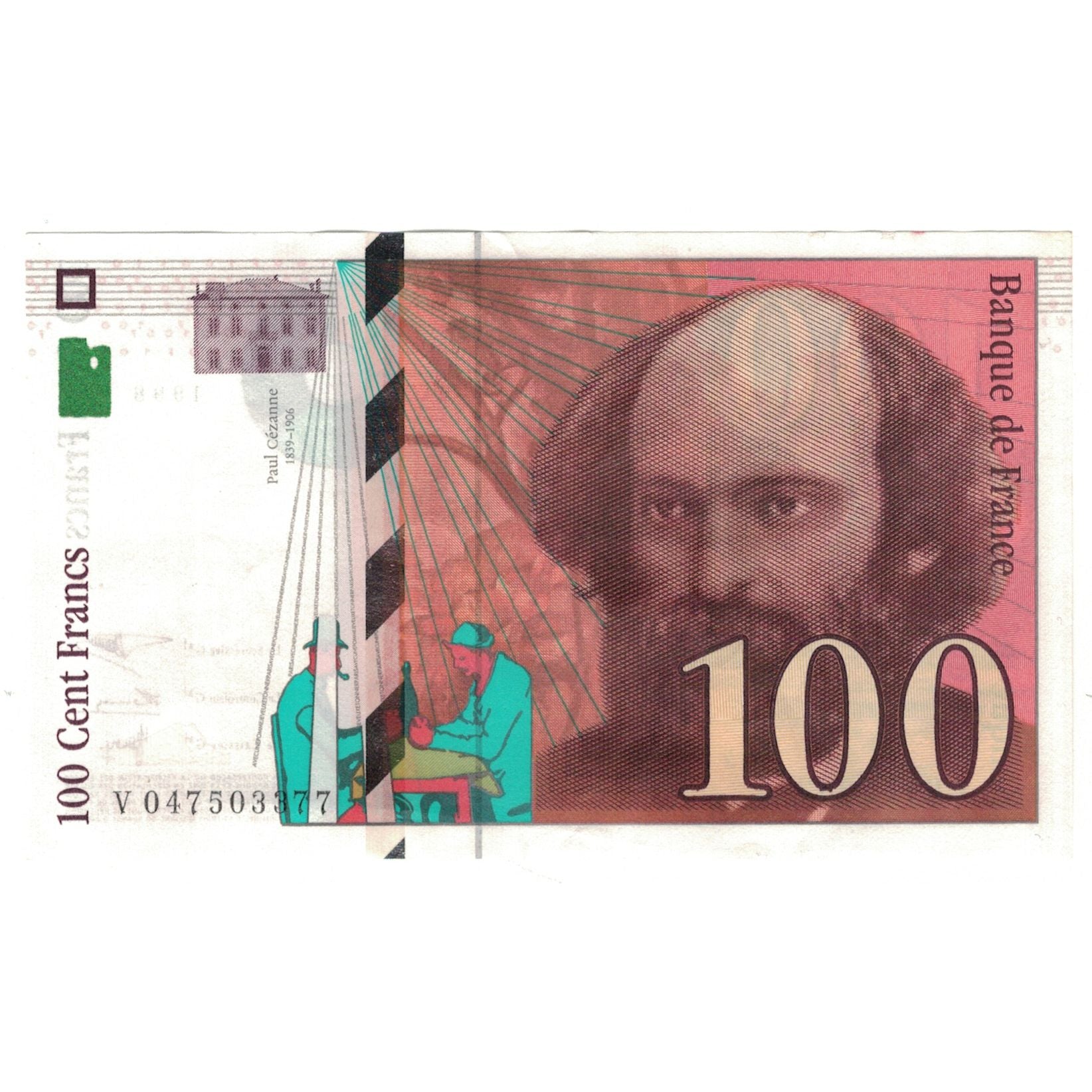 França, 100 Francs, Cézanne, 1998, V047506377, UNC(63), Fayette:74.2, KM:158a