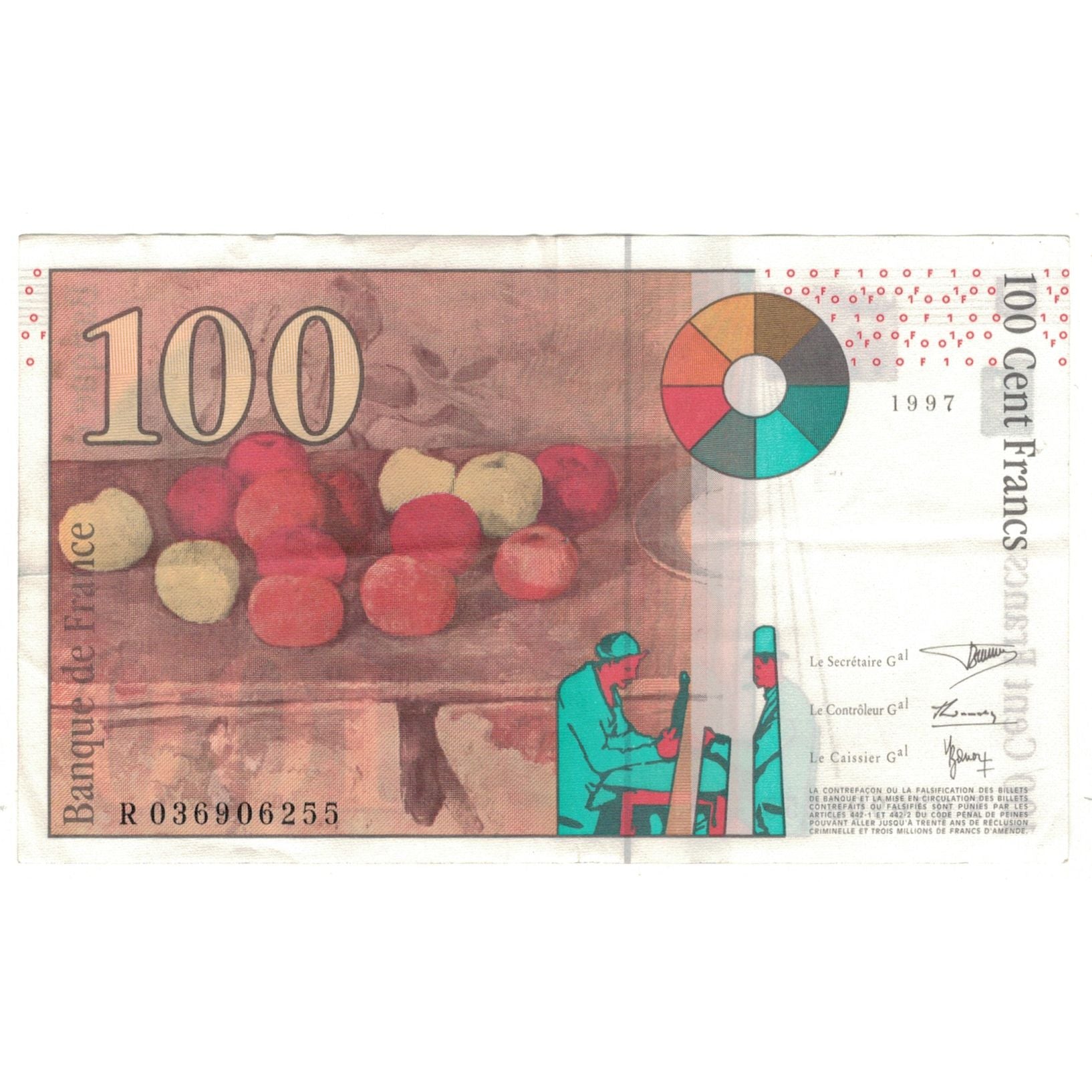 Frankreich, 100 Francs, Cézanne, 1997, R036906255, SS+, Fayette:F74.01, KM:158a